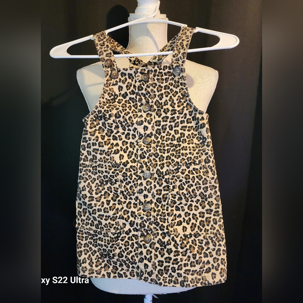 Wonder Nation Girls 4T Animal Print Overrall Dress